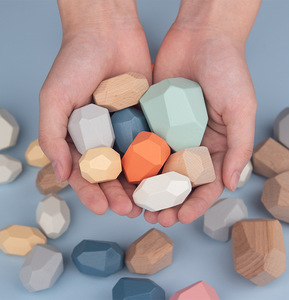 36 stuks kinder stapelstenen Montessori speelgoed houten stapelblokken stenen bouwstenen kinderspeelgoed stapelstenen - Product Image 5