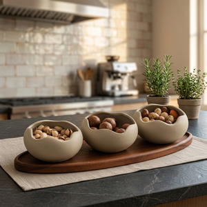 Juego de Tazones para Aperitivos de Resina Hechos a Mano con Bandeja de Madera para Servir Nueces, Frutos Secos, Dulces, Aperitivos y para Servir en la Mesa - Product Image 3