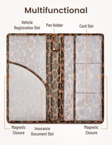 <span class=keywords><strong>Porte</strong></span>-documents de <span class=keywords><strong>voiture</strong></span> en cuir PU imprimé léopard personnalisé pour permis et assurance, organisateur de boîte à gants de véhicule, <span class=keywords><strong>porte</strong></span>-cartes pour <span class=keywords><strong>femme</strong></span> - Product Image 3