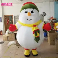 Wearable Đi Bộ Giáng Sinh Theo Chủ Đề Quần Áo, Inflatable Dancing Snowman Mascot Fat Costume Để Bán