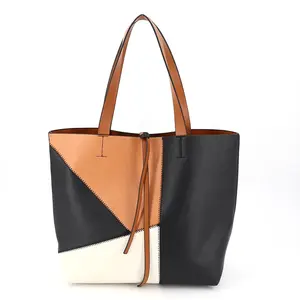 OEM PU Leather Tote Shopping Bag Custom Fashion Promotional Gift Women Handbags Supplier