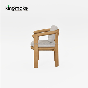 Muebles de Comedor de Lujo para Patio Exterior de Teca, Sillones de Madera con Cojines de Secado Rápido, Silla de Comedor para Jardín de <span class=keywords><strong>Hotel</strong></span> o Resort - Product Image 3