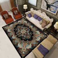 Tapis de salon en velours cristal floral, doux, confortable, antidérapant, pour villa, appartement, ornement d'intérieur