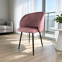 Chaise de salle à manger simple en velours, style européen moderne, écologique, avec pieds en métal, pour la maison, le bar, le bureau, le restaurant, la salle de sport, l'école, la salle à manger