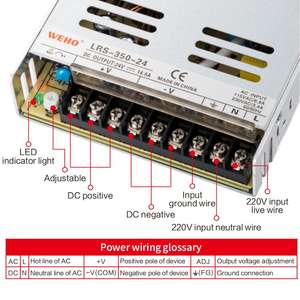 LRS-350-12แหล่งจ่ายไฟแบบสวิตชิ่งสำหรับการโฆษณา LED แหล่งจ่ายไฟอุตสาหกรรม LED <span class=keywords><strong>12V</strong></span> 350W - Product Image 5