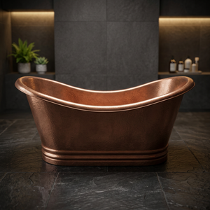 Bañera Ovalada de Cobre Independiente, Hecha a Mano, de Lujo, para Adultos, para Baño de Casa u Hotel - Artesanía India - Product Image 1
