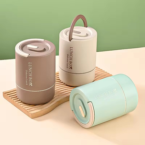 Boîte à lunch portable en acier inoxydable 304, 3 compartiments, boîte à lunch bento pour enfants avec sac isotherme - Product Image 3