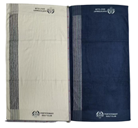 Serviette de sport en coton côtelé avec trois bandes latérales, portable, pour la gym et les tournois d'athlétisme en extérieur (vente en gros)
