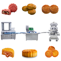 Aanraakschermgestuurde automatische maancake productielijn, 304 roestvrij staal, hoge capaciteit, snoep- en fruitvulling persvorming
