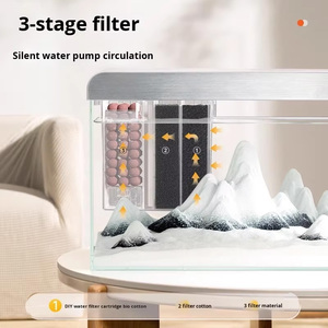 Pecera Rectangular Pequeña de Vidrio Ultra Blanco con Circulación Automática para Oficina en Casa, Garantía de 2 Años, No Requiere Peces - Product Image 4