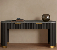 Console de rangement en bois massif Finnley, style américain traditionnel, avec tiroirs, pour entrée ou salon