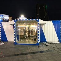 Maison conteneur préfabriquée modulaire de 20 pieds avec auvent, maisonnette, boutique, bureau, ou cabine portable sur mesure