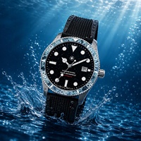 Montre de plongée automatique professionnelle en titane avec verre saphir, cadran lumineux, étanche 200M, rotor personnalisé