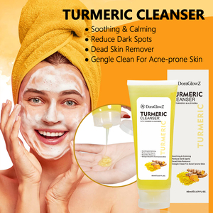 Yüz Anti akne yaşlanma koyu nokta sökücü Tumeric yüz cilt bakımı seti kadınlar için özel etiket beyazlatma zerdeçal cilt bakımı seti - Product Image 2