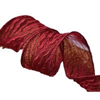 Harengs Double Rides Chevrons Tulle Ruban pour Fleuriste DIY Bouquet Emballage Floral Tissé Ruban