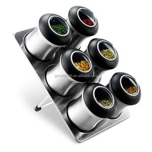 Set di portaspezie OEM <span class=keywords><strong>porta</strong></span> <span class=keywords><strong>spezie</strong></span> magnetiche e supporto in acciaio inossidabile Set di vasetti per <span class=keywords><strong>spezie</strong></span> magnetici - Product Image 2
