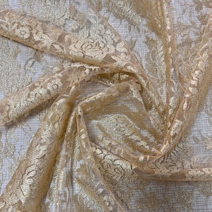 <span class=keywords><strong>Tissu</strong></span> métallique de dentelle de fleur de fil d'or <span class=keywords><strong>japonais</strong></span> de nylon pour la robe - Product Image 4
