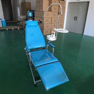Sillón Dental Portátil con Escupidera Integrada, Diseño Plegable Azul Eléctrico para Uso Doméstico - Product Image 2
