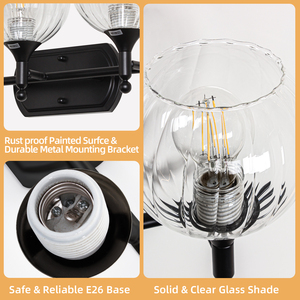 Transparent Ball Clear Glass Wall lighting Vanity Lamp <b>Waterproof</b> <b>Bathroom</b> Mirror <b>Light</b> for Kitchen Living Hallway Porch - Product Image 2
