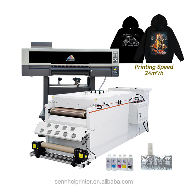 3ALPS Factory Direct Shipping Digital DTF Printer A1 60cm Width Apparel Pattern Printing Machine for T-shirt Hoodie All Garments