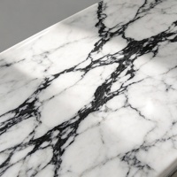 Table console moderne de luxe en marbre veiné noir et blanc, écologique, pour salon et chambre dans les maisons haut de gamme