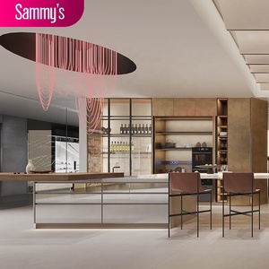 Custom Home Interior Modular Kitchen Cabinet Set with Glass <strong>Doors</strong> Eco-Friendly &amp; Fireproof Luxury Kitchen Cabinets - Product Image 1