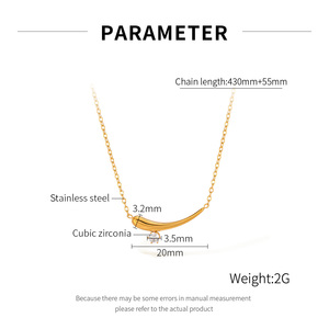 Minimailst cristal <span class=keywords><strong>blanco</strong></span> 18K PVD <span class=keywords><strong>oro</strong></span> collar mujeres señoras joyería mejor amigo collar <span class=keywords><strong>de</strong></span> acero inoxidable extensor <span class=keywords><strong>cadena</strong></span> <span class=keywords><strong>brillante</strong></span> - Product Image 5