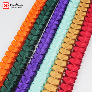 Beihai Double Face Satin Ruffled Ribbon 2.5cm Wide Solid Color Diy Craft Decorative Trim - Product Image 1