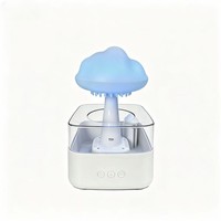 Humidificateur ultrasonique en plastique en forme de nuage, avec lumière d'ambiance à sept couleurs en forme de goutte de pluie et diffuseur d'aromathérapie, vente en gros du fabricant
