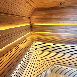 Sauna de Cedro Rojo/Hemlock Moderna de Gran Tamaño Personalizada, Sauna Tradicional de Vapor para Exteriores, Sauna para 6-8 Personas con Panel de Control Remoto - Product Image 2