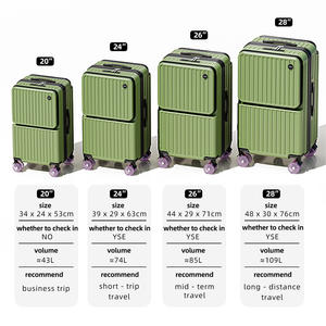 Valise moderne multifonctionnelle avec design de <span class=keywords><strong>trolley</strong></span> à barre large, porte-gobelet, crochet, bagages en PC, roues pivotantes transparentes, portable - Product Image 5
