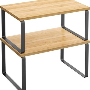 Set di 2 Pezzi Portaspezie in <span class=keywords><strong>Legno</strong></span> a Due Livelli Multiuso per Soggiorno - Product Image 6