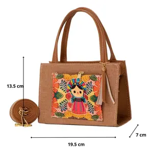 Bolso Mensajero Juvenil Fana Mayra Color Camello de Material Oxford Ecológico Duradero Poliéster Liso Dibujos Animados Dulce Duradero Moda Venta - Product Image 4