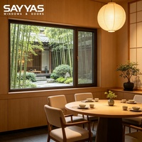 Fenêtre à battant personnalisée Sayyas W-FL95-IW en bois recouvert d'aluminium avec double vitrage Low-E pour une efficacité énergétique