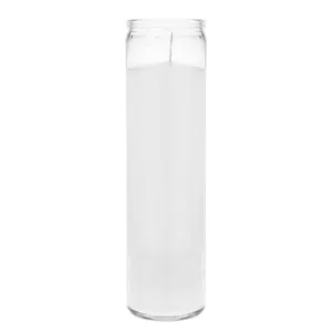 Mega Velas Blanco 7 Días Devocional Oración Contenedor de Vidrio Vela Ideal para Santuarios Vigilias Oraciones Bendición en Botella de Vidrio