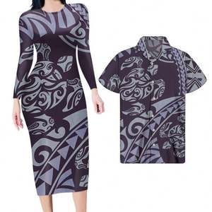 أزياء شعار مخصص ملابس زوجين فساتين فريدة للسيدات فساتين بولينيزية طباعة قبلية فستان أنيق للنساء فستان مثير Bodycon - Product Image 2