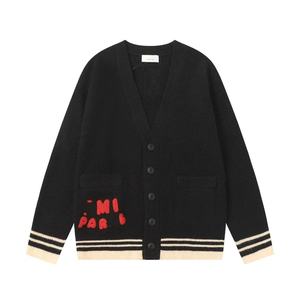 Maglione Cardigan invernale <span class=keywords><strong>di</strong></span> <span class=keywords><strong>marca</strong></span> Trendy da <span class=keywords><strong>donna</strong></span> con motivo a lettera con scollo a V Streetwear con polsini a righe con decorazione con bottoni - Product Image 2