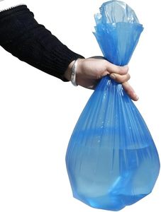 Huamaohengchun Durable Industrial Packaging Trash Bags 10 Gallon 120 Counts <b>Blue</b> LDPE - Product Image 3