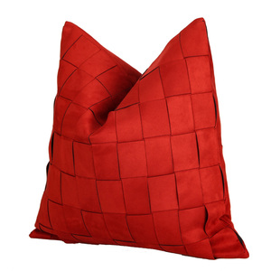Housse de coussin de Noël 18x18 20x20 à carreaux rouges, taies d'oreiller du Nouvel An, housse de coussin géométrique pour canapé, lit, décoration de la maison - Product Image 3
