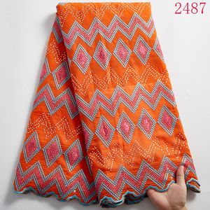 Nouveaux arrivants sec dentelle tissus africains avec beaucoup de pierres de Voile de coton <span class=keywords><strong>suisse</strong></span> lacets en <span class=keywords><strong>suisse</strong></span> 5 verges pour nigériane 2487 - Product Image 3