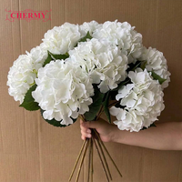 Ivoire vrac blanc rose vif hortensias fleurs artificielle soie fleur hortensia pour mariage Table pièce maîtresse décor