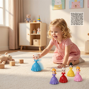 Juguete barato para niñas pequeñas mini figura de princesa muñeca en vestido de fiesta con ruedas extraíbles juguete para piñata juguetes de relleno no basura - Product Image 5