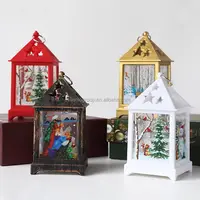 Рождественские светодиодные огни, рождественские украшения для дома и нового года в виде снежинок и Санты, 6,5*6,5*12 см