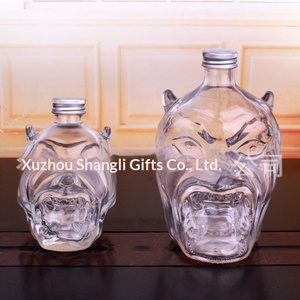 Bouteille de spiritueux en verre en forme de tête de démon en cristal, avec bouchon à vis, créative et personnalisée, pour Baijiu, vente en gros du fabricant - Product Image 4