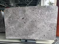 Marbre gris panda naturel |   Aggrégat gris moucheté imperméable et écologique pour les intérieurs industriels modernes, salles de bain et cuisines