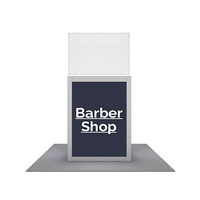 Impression de logo personnalisé LED rétro-éclairé vitrine acrylique podium d'exposition compteur SEG en aluminium