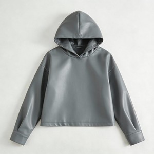 Sweat-shirt à capuche en <span class=keywords><strong>cuir</strong></span> de luxe pour homme, personnalisé, en <span class=keywords><strong>cuir</strong></span> véritable <span class=keywords><strong>noir</strong></span>, pull-over, veste coupe-vent chaude d'hiver - Product Image 3