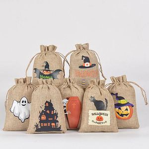 Bolsa de Yute al por Mayor 10x15cm, Bolsa de Cuerda de Yute Personalizable con Logotipo de Terror, Bolsa de Regalo para Decoración de Halloween, Empaque de Dulces - Product Image 1