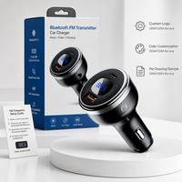 Transmisor FM Bluetooth para Auto con Reproductor MP3, Doble Puerto USB, Llamadas Manos Libres y Carga para Vehículos Samsung Android