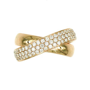 แหวนนิ้วก้อยผู้หญิง ดีไซน์หรูหรา ชุบทอง 18k กันน้ำและป้องกันการเกิดออกซิเดชัน ประดับเพชร CZ สองสี แบบซ้อนกัน - Product Image 1